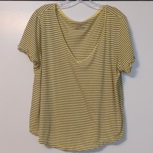 Aeropostale Boxy Striped V-Neck Tee